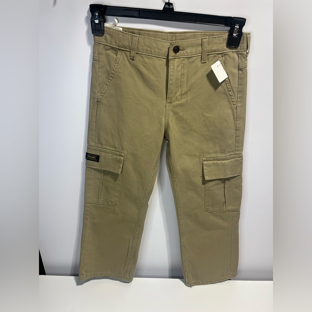 NEW Wrangler Cargo Boys 8 Husky Jeans Pants Tan Light Brown
